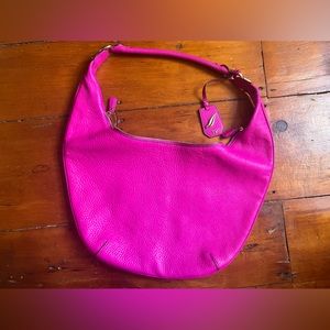 DVF Diane von Furstenberg magenta pink oversized hobo shoulder bag